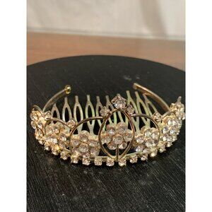 Vintage Rhinestone Floral Hair Comb Tiara list